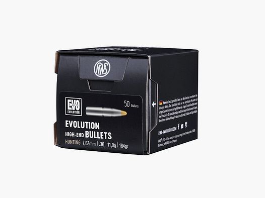 RWS Geschosse EVOLUTION .30/7,62mm 11,9g/184gr – 50er
