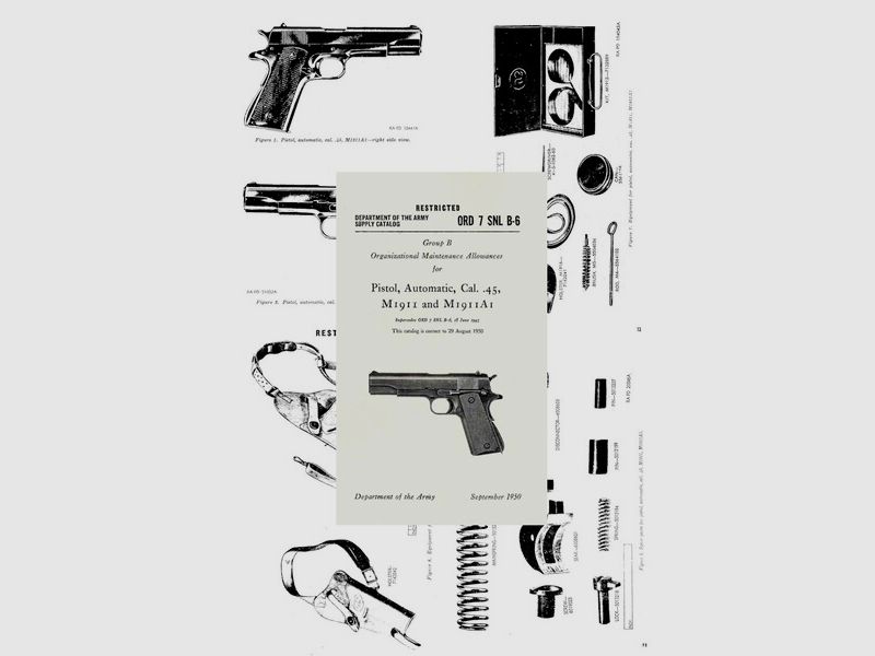 Nachdruck US-Ersatzteilliste für Colt 1911 Government + Zubehör