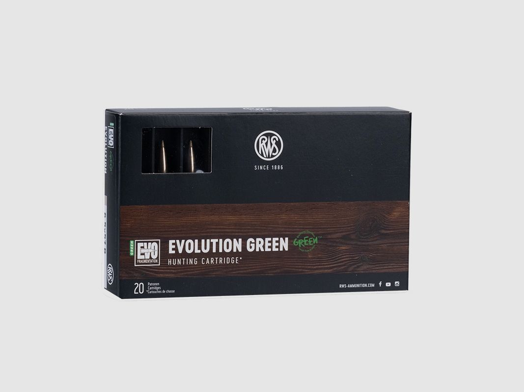 RWS 6,5X57R Evolution Green 6,0gr./93gr Cartucce per fucile senza piombo