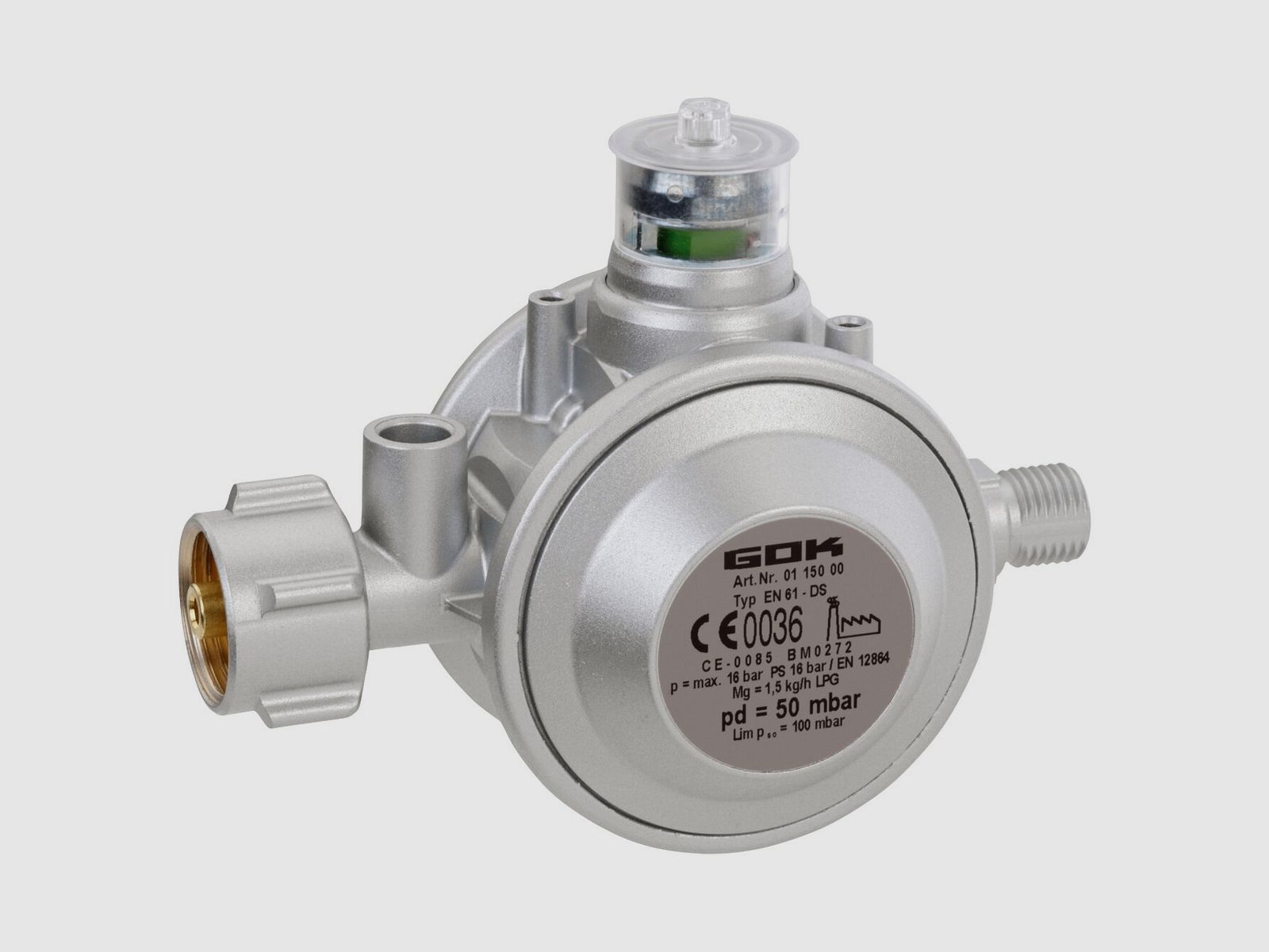Gas regulator 1.5 kg/h KLF x G1/4LH-KN UEDS