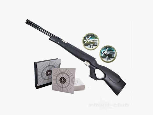 Weihrauch HW 97 Luftgewehr Black Line Kal. 4,5 mm im Kugelfang-Set