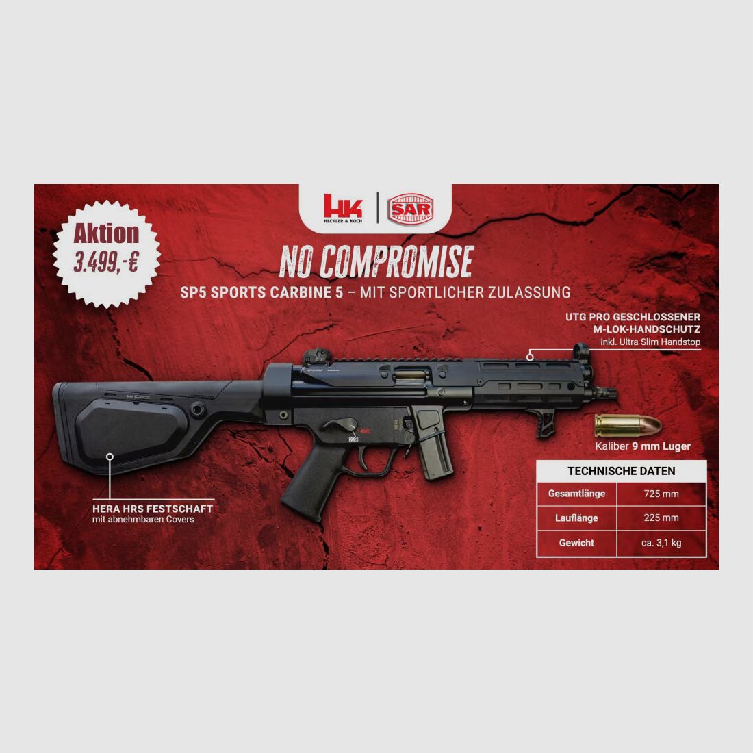 Heckler & Koch K SLK SP5 Sports Carbine, approvazione sportiva BKA avviso di determinazione