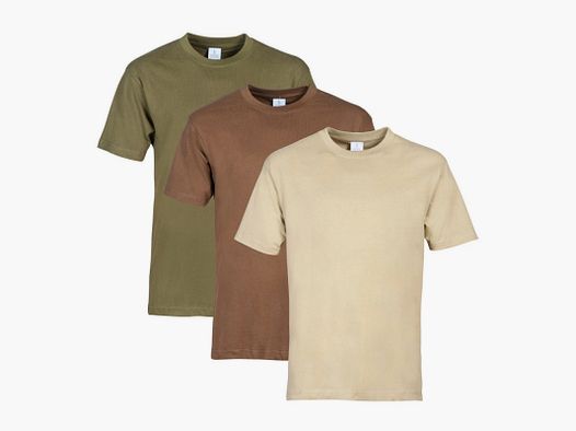 PAK 3 T-SHIRTÓW BRĄZOWY BEŻOWY KHAKI