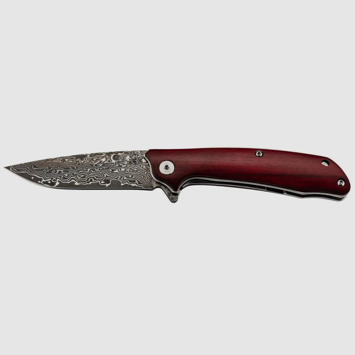 PUMA TEC Damast-Einhandmesser, Sandelholz mit Clip