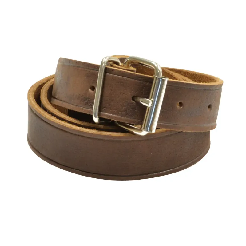 Ceinture marron en cuir de buffle 120 cm, largeur 2,7 cm, image 1 sur 6