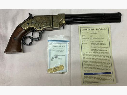 Magazin Pistole 1856 "The Volcanic". Kaliber .41      Mit GÖDE Zertifikat.
