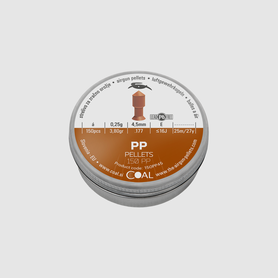 Coal PP-Pellets 150 Diabolos (Kunststoff-Metall-Pellets) Bleifrei Kal.4,5mm/.177 150Stk.