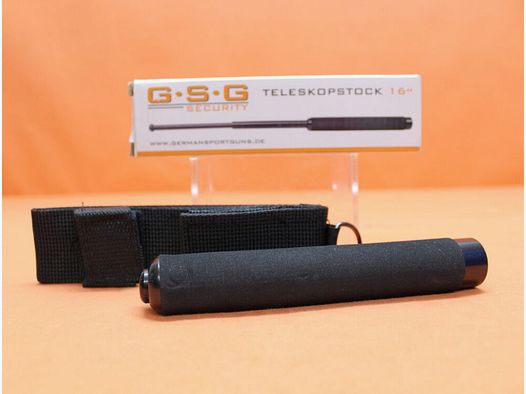 GSG German Sport Guns GSG Security Teleskopstock 16" Stahl schwarz mit Moosgummigriff/ Cordura-Holster Länge geschlossen: ca. 16cm