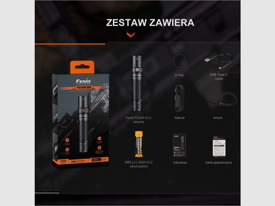Tactical LED flashlight Fenix PD36R V2.0, image 4 of 8