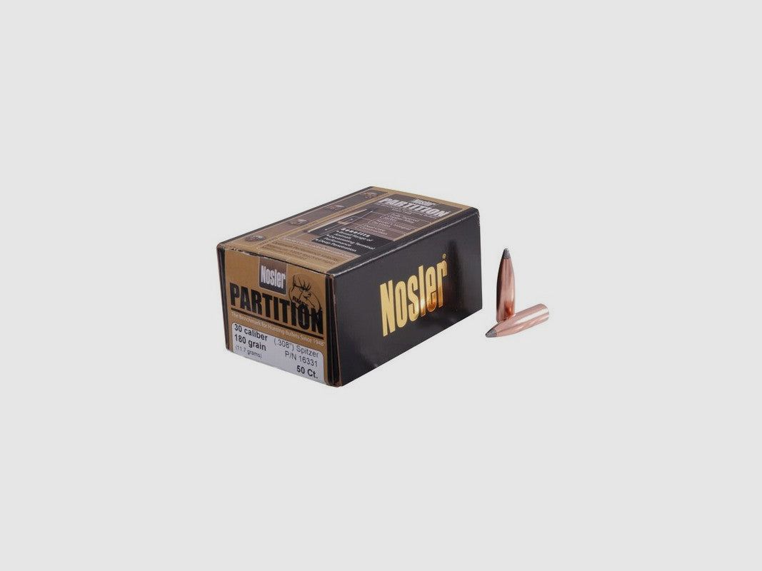 NOSLER BALAS PARA CART. PARTITION CAL. 308" 180GR. SPITZER 50PZ