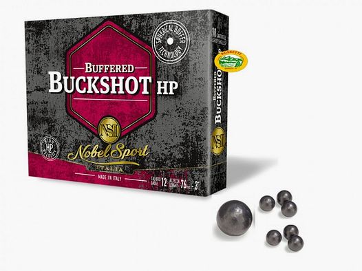 NOBEL cartucce Buckshot Buffered 1 palla + 6 pallettoni