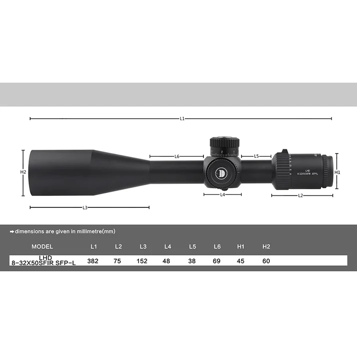 Luneta celownicza DiscoveryOpt LHD 8-32×50 SFIR – SFP-L- MOA + montaż, zdjęcie 2 z 9