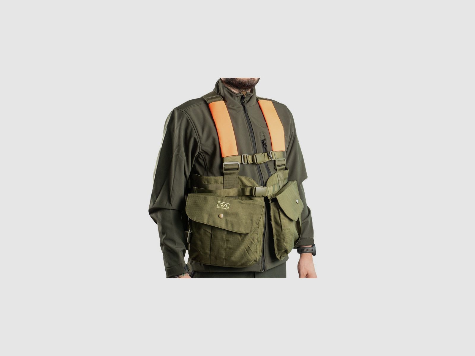 Weste Dreifach Nylon Grün und Orange für die Jagd Ra Sport, Bild 1 von 3