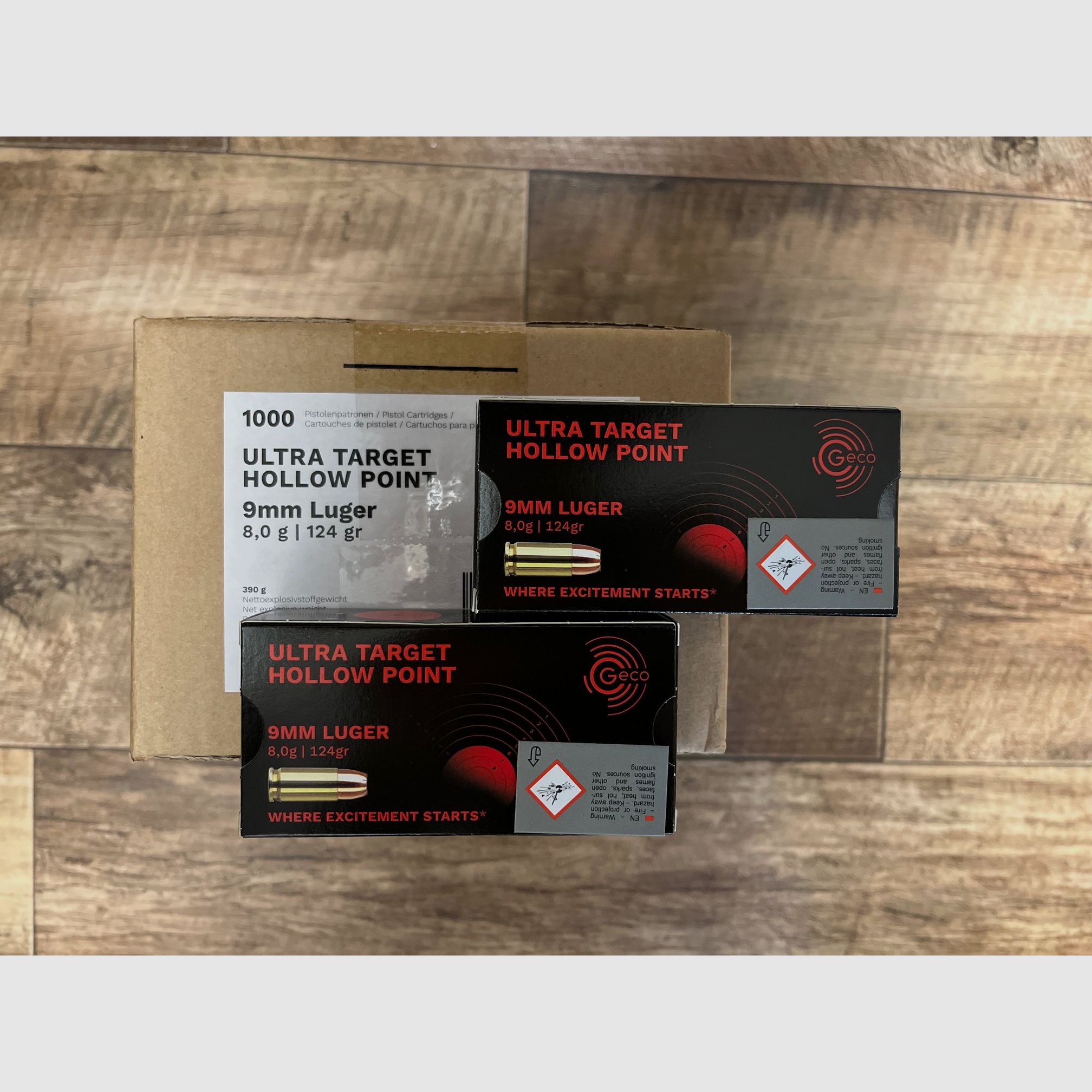 1000 Schuss Geco  UTHP Ultra Target Hollow Point  9mm Luger  124gr. Abholung in Lauf bei Nürnberg 