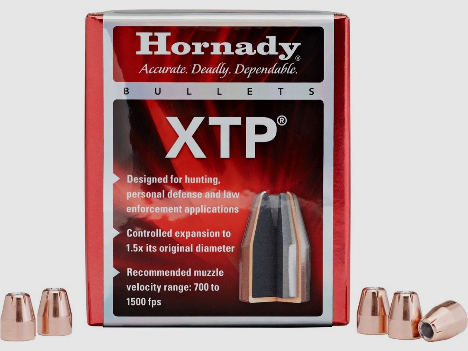 Box mit 100 Geschossen HORNADY Kal. .44 240 gr XTP, Bild 3 von 4
