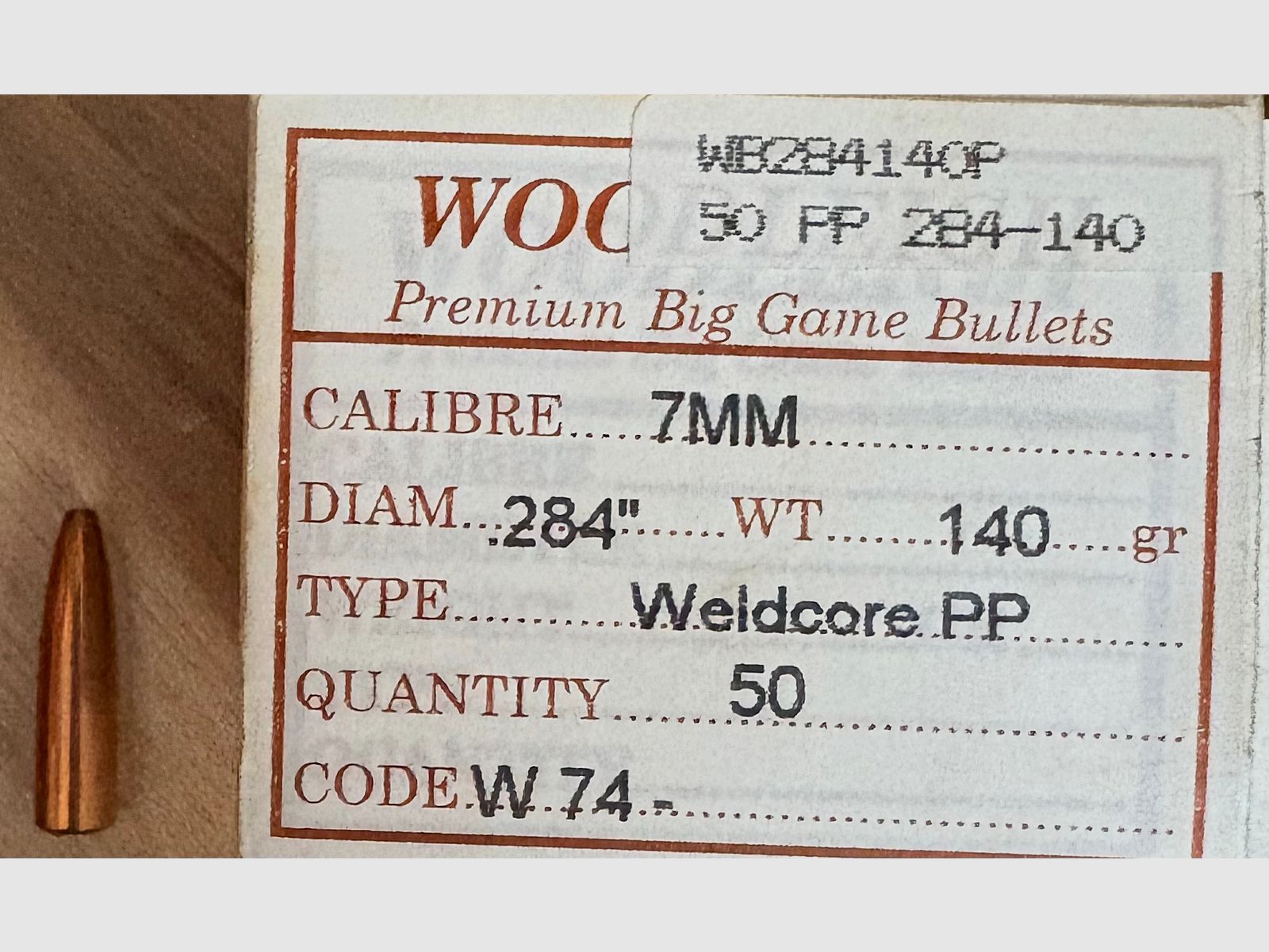 49x Woodleigh Weldcore PP .284 7mm 9,1g 140grs