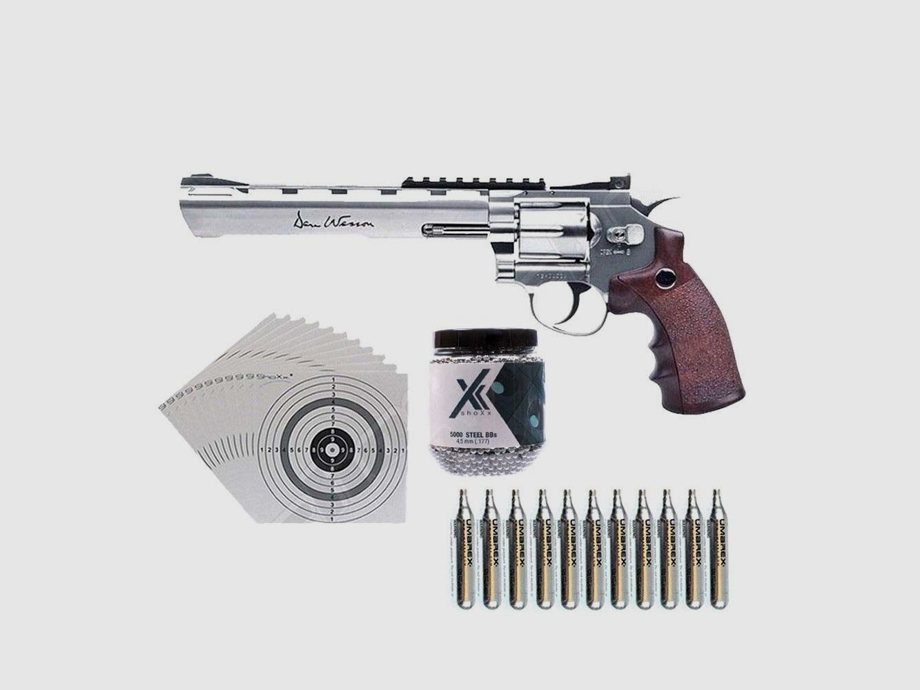 Dan Wesson 8 Zoll CO2-Revolver Kaliber 4,5mm - Set