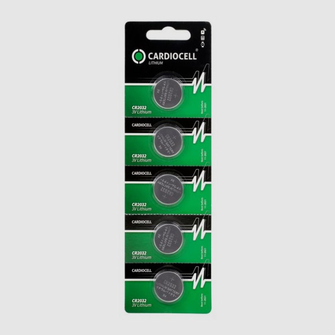 Cardiocell CR2032 3V Lithium 210mAh in 5er-Blister