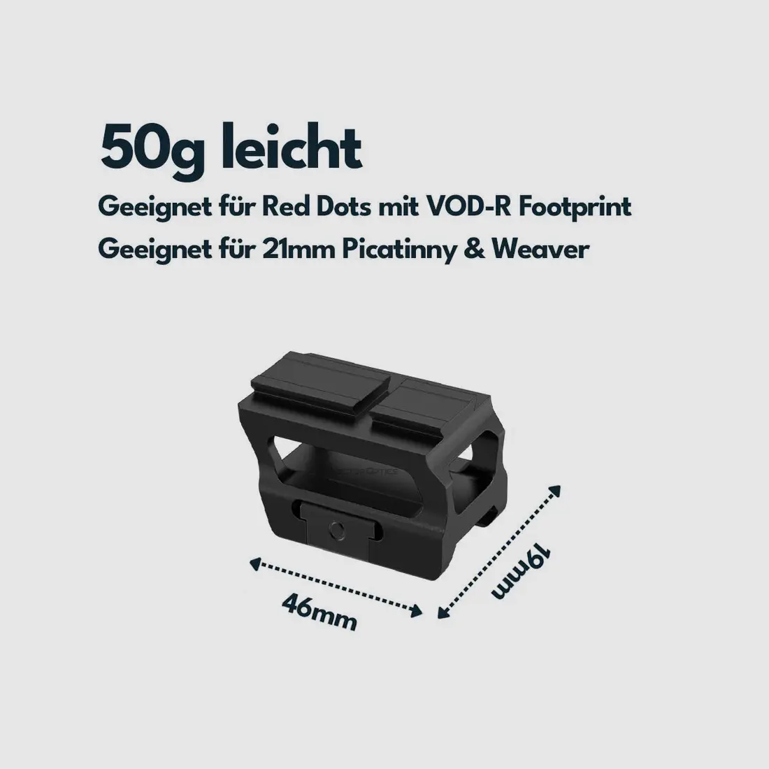 Vector Optics SCFRM-15 VOD Riser Mount – 19 mm for Picatinny/Weaver, image 5 of 5