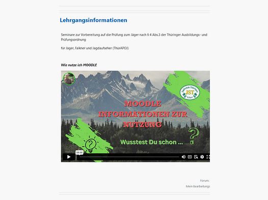 Zugang zur internen MOODLE-Lernplattform der JST