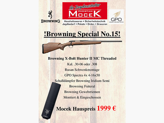 Browning X-Bolt Hunter II MC Gewikkeld, met GPO Spectra 4x 4-16x50