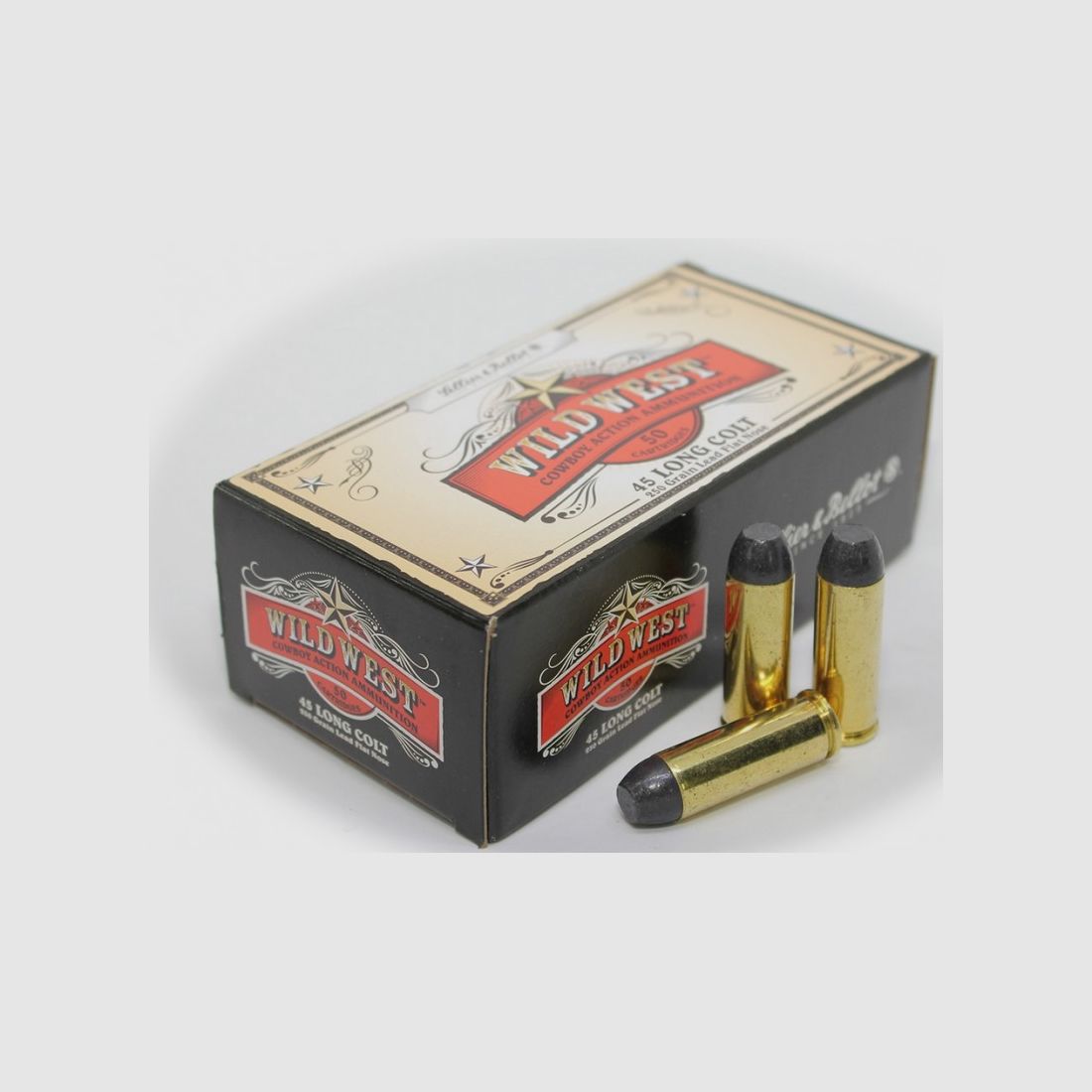 Sellier & Bellot , Wild West , 45 Colt 250 grain Lead Flat Nose , 5.3mm Boxer , 50 Cartridges, Bild 2 von 2