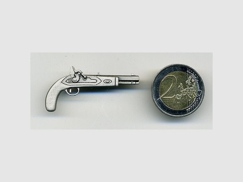 Perkussions-Pistole als Metall-Anstecker