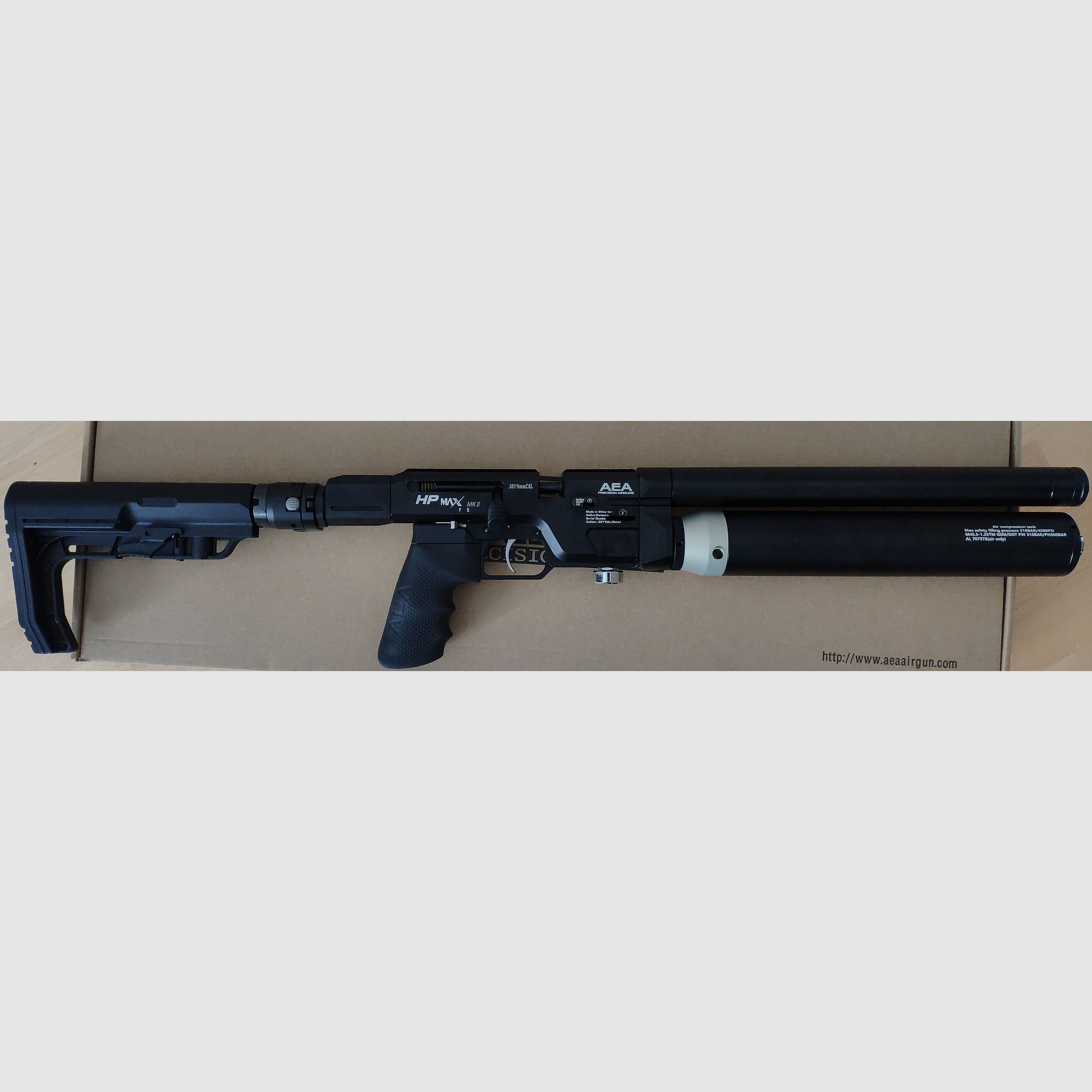 AEA Airguns HP MAX MK2 with compressor moderator and many other parts 9 mm .357" HPMAX M2 .35