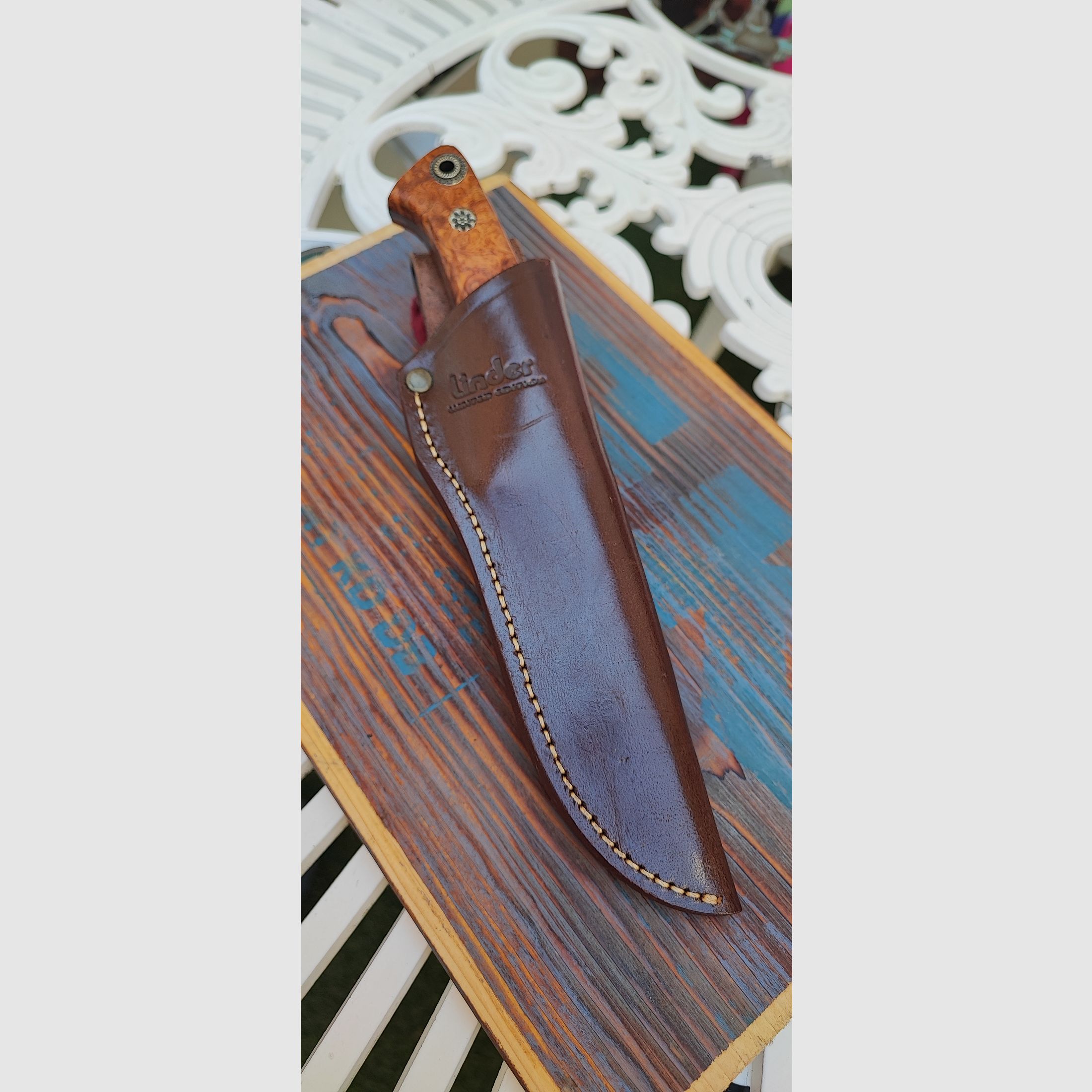 Linder ATS 34 couteau de chasse avec étui Limité #41/444