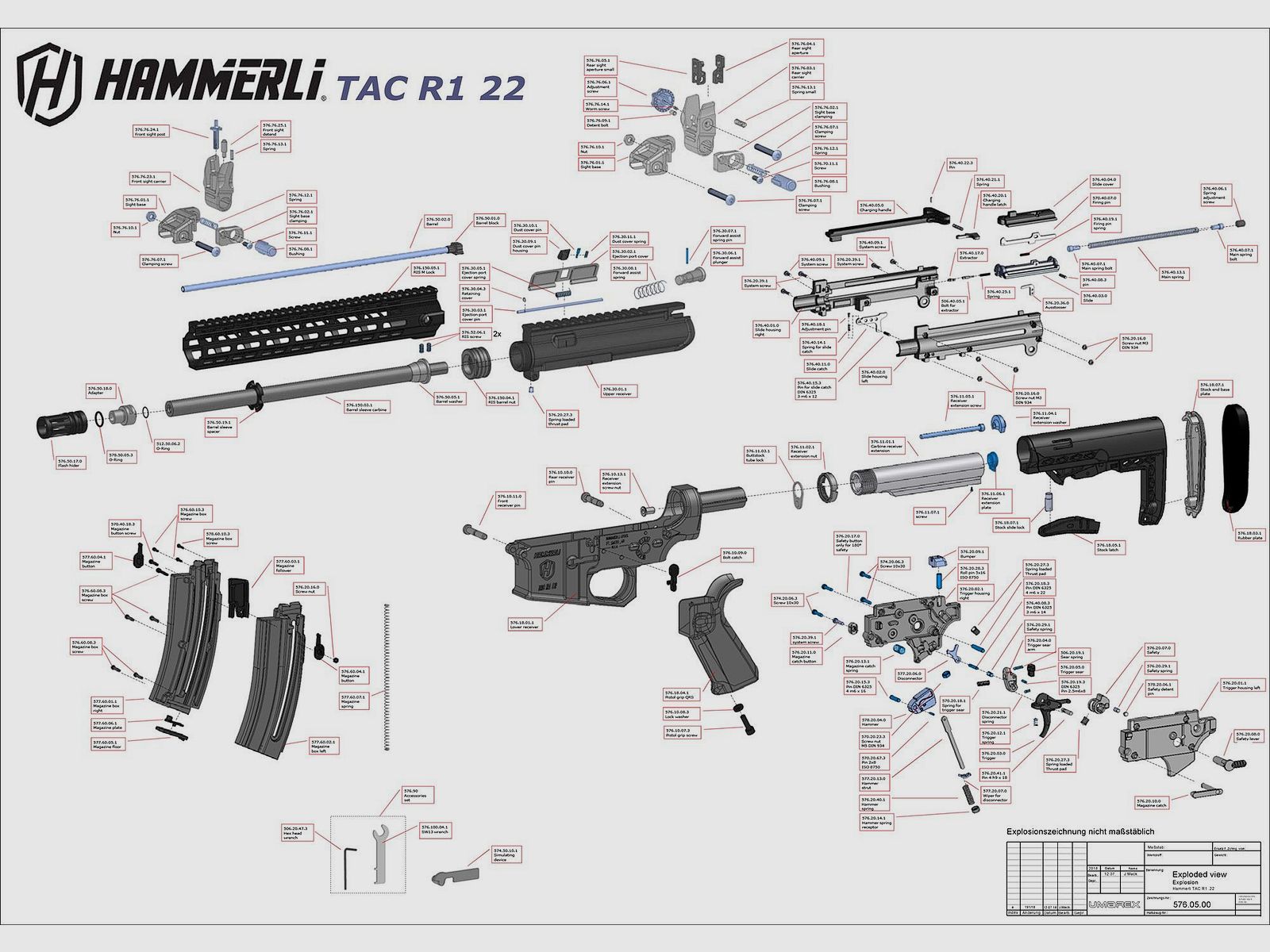 Ersatzteil Umarex Ref. 576.30.11.1 Feder Verschlussplatte Hammerli TAC R1, Bild 2 von 2