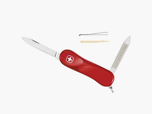 Schweizer Mini Taschenmesser Wenger "Evolution 80" -  Rot mit Pinzette + Nagelfeile + Zahnstocher