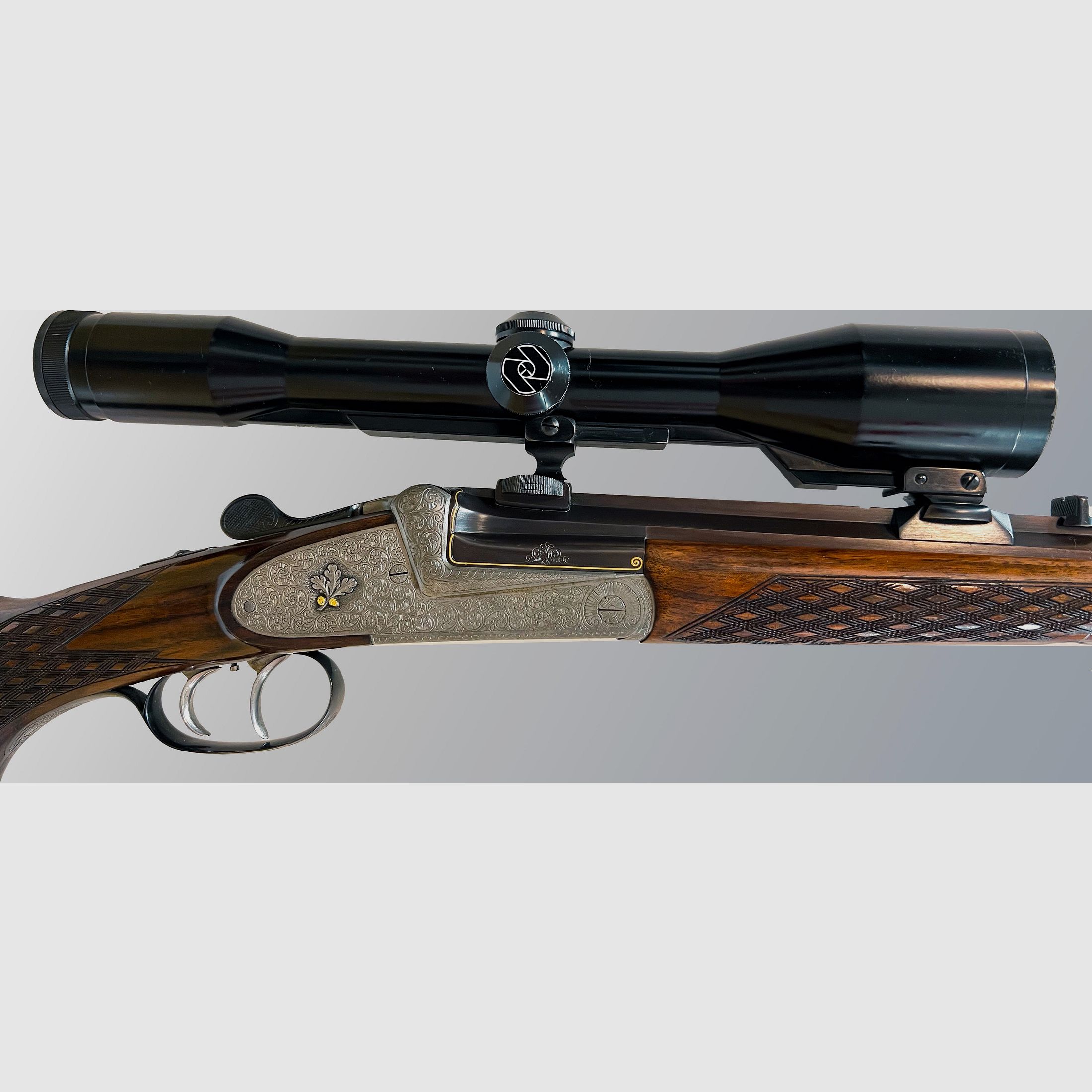 Edle Borovnik Kipplaufbüchse · 6,5×68 R · inkl. Zielfernrohr 6×42 · inkl. 40 Schuss (eingeschossen)