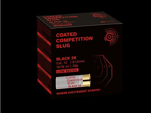 Geco 2317625 Coated Competition Slug Black 26 12 / 67,5