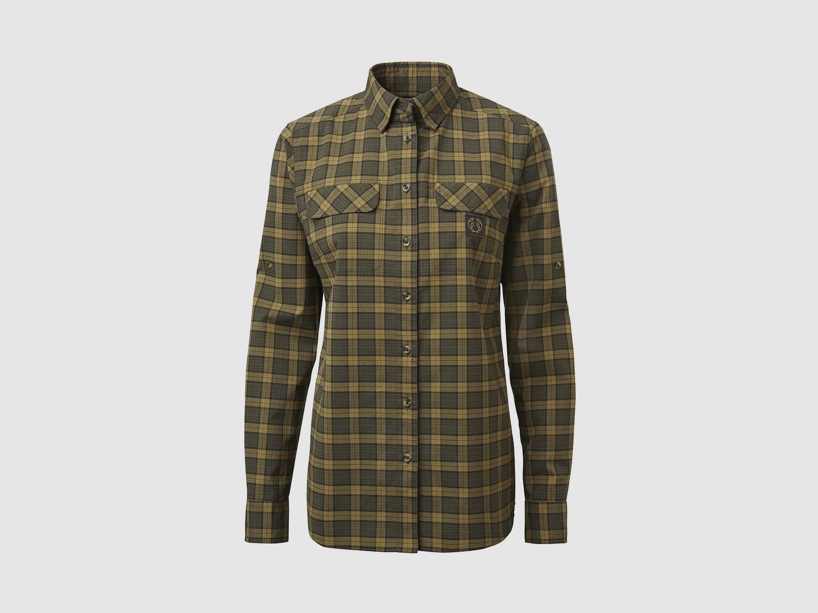 Chevalier Creek Coolmax Hunting Shirt Ladies, 46W, Moss Checked