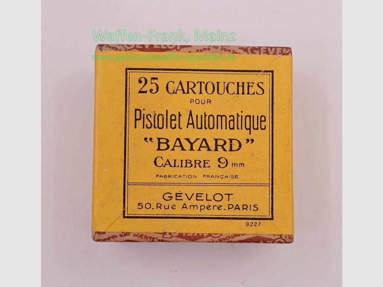 Gevelot, Frankreich Pistolenmunition 9mmBrowning/9x17