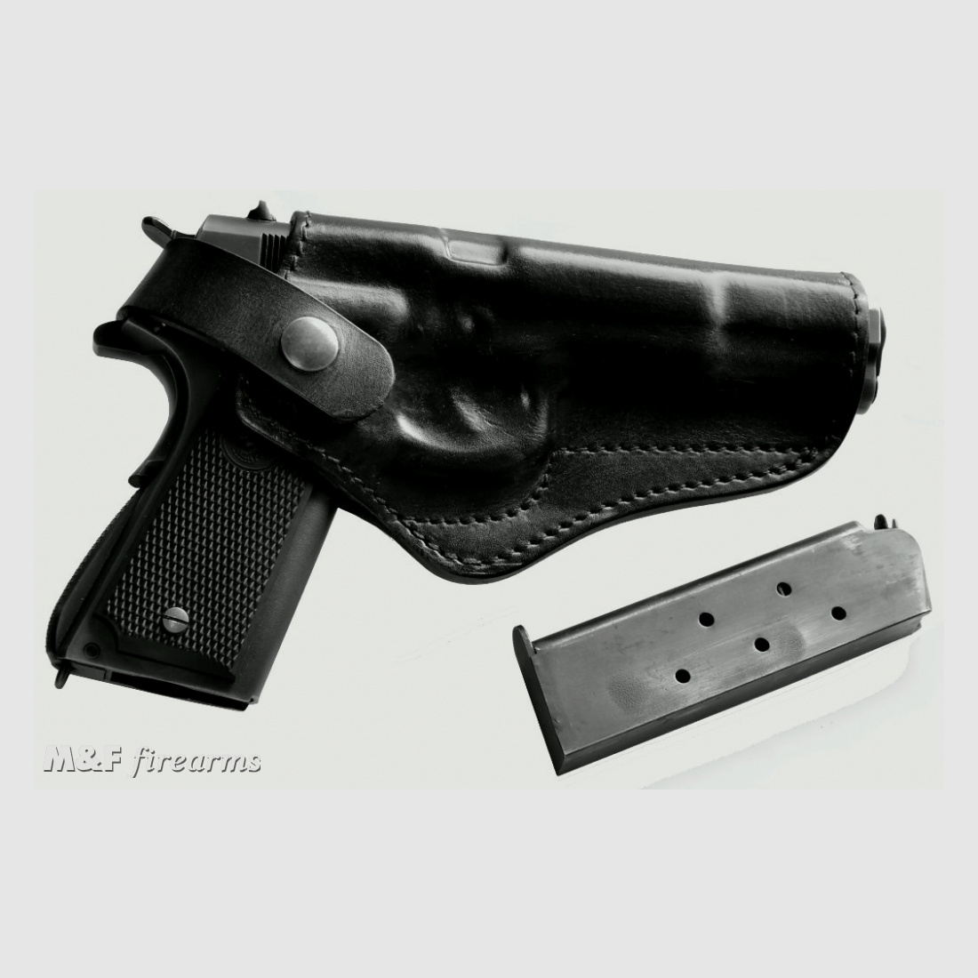 Holster für COLT 1911 NVP (New Vario Patent) aus schwarzem Leder
