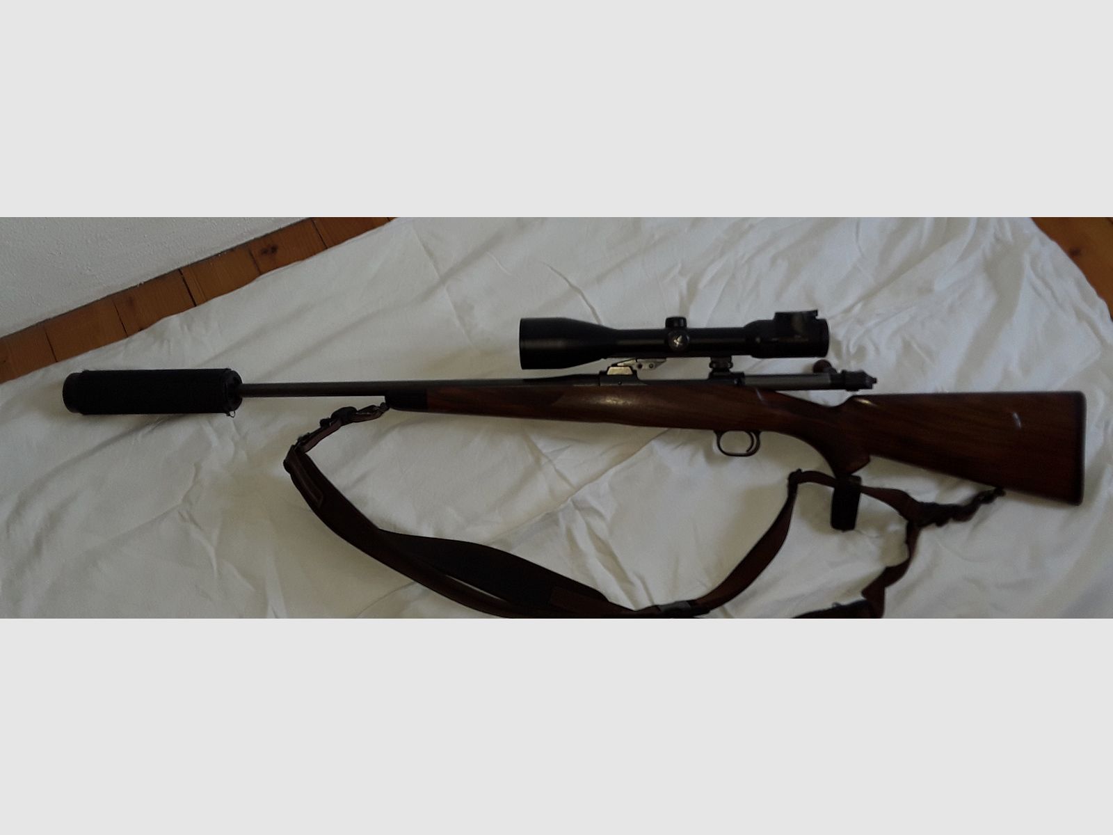 Mauser M 12 caliber .308 win, silencer, Swarovski hunting scope, Zeiss driven hunt scope