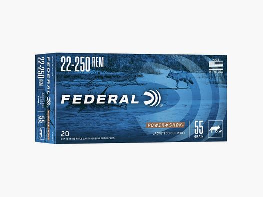 FEDERAL PATRONEN 22-250 GR 55 QT 20