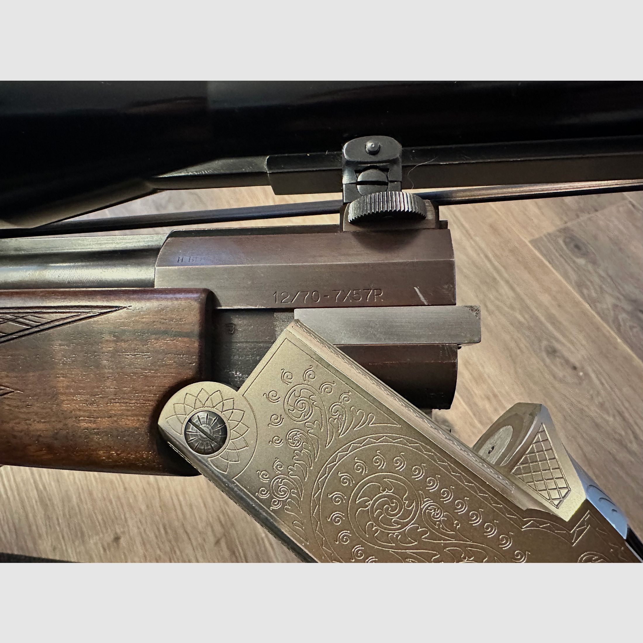 Blaser BBF, ES70, caliber 12/70, 7x57R, hand lever