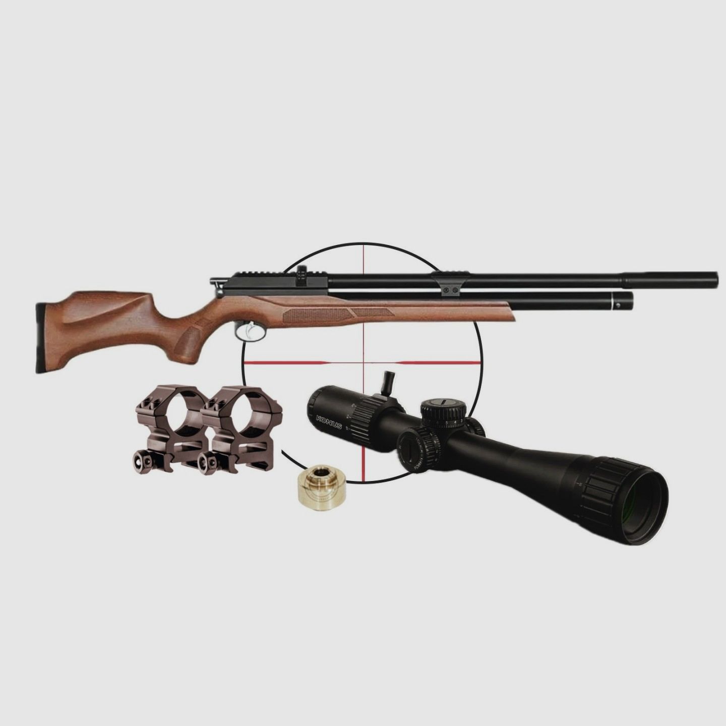 Pack Snowpeak M25W Wood PCP – Carabina de aire comprimido cal. 5,5 mm 19,9 J
