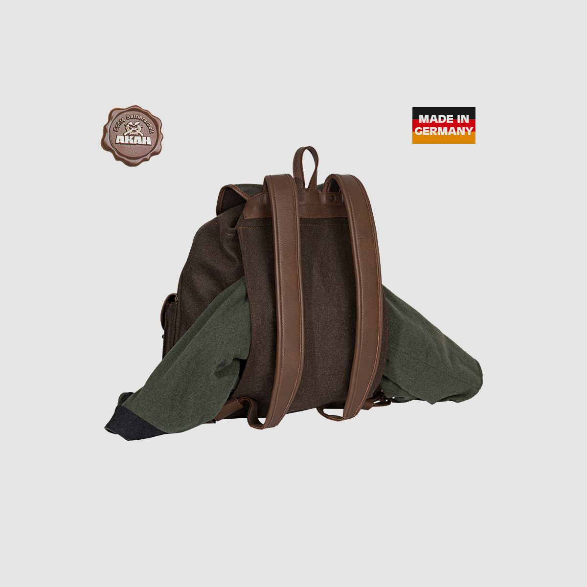 AKAH Loden-Rucksack braun/grün