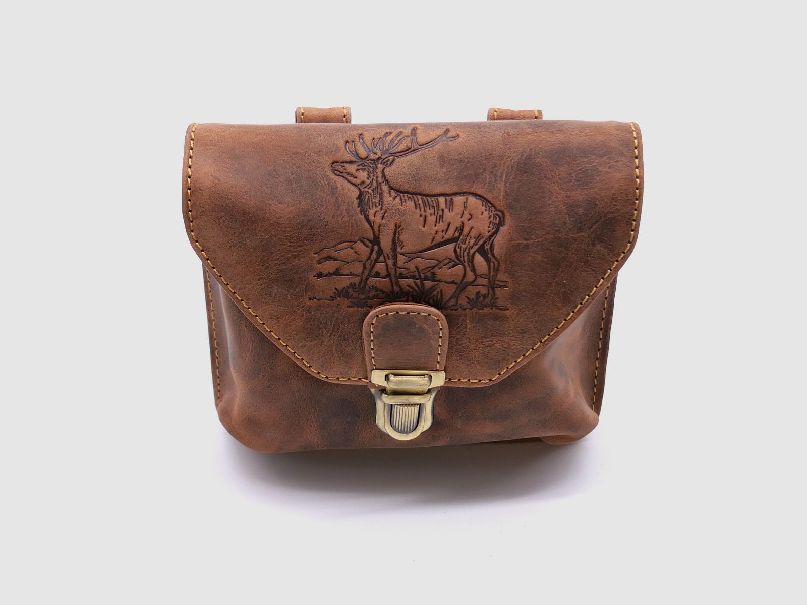 Greenburry Leder Gürteltasche Vintage Hirsch braun 1754V-STAG3-25