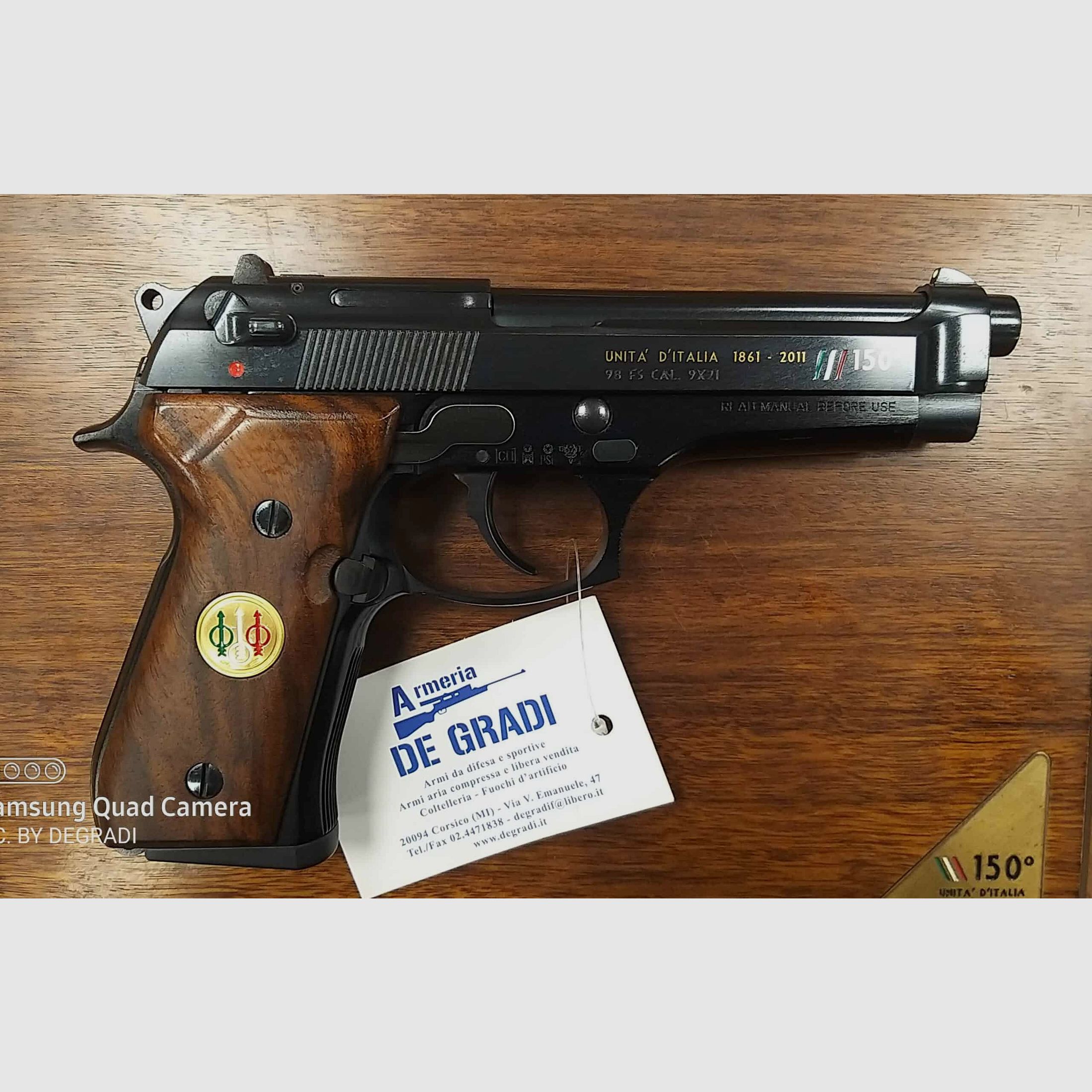 BERETTA 98FS UNITA’D’ITALIA KALIBER 9X21 N.124 AUF 150, Bild 3 von 4