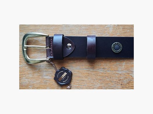 AKAH Jagd Jäger Gürtel Patrone Echt Leder | BW 105 cm- 120cm  | 4 cm breit | braun