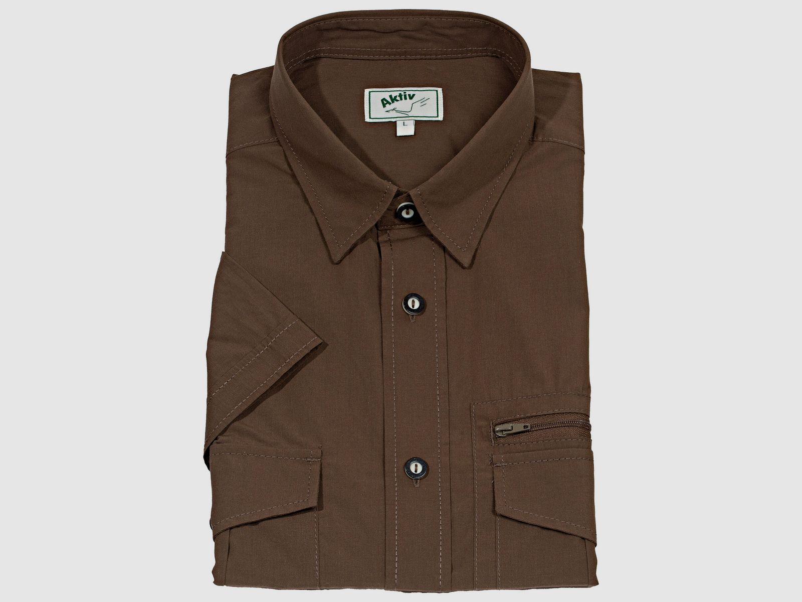 Jagdhemd Uni grün 1/2