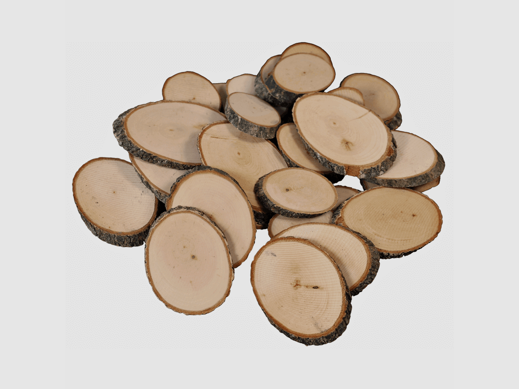 Dischi di legno naturale ovali (1 kg)