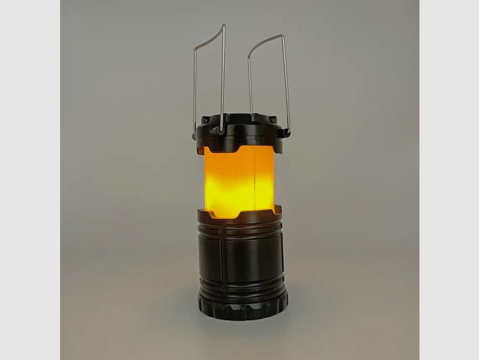 Camping lantern with flame effect 2-in-1