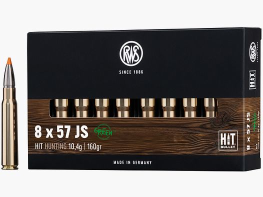 Cartouches de fusil RWS Hit 8x57 IS. 160 grains
