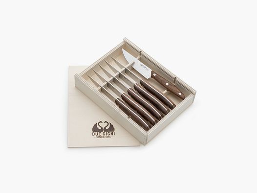 Due Cigni - Set 6 Stk American Steak "Serie 1896" Walnuss