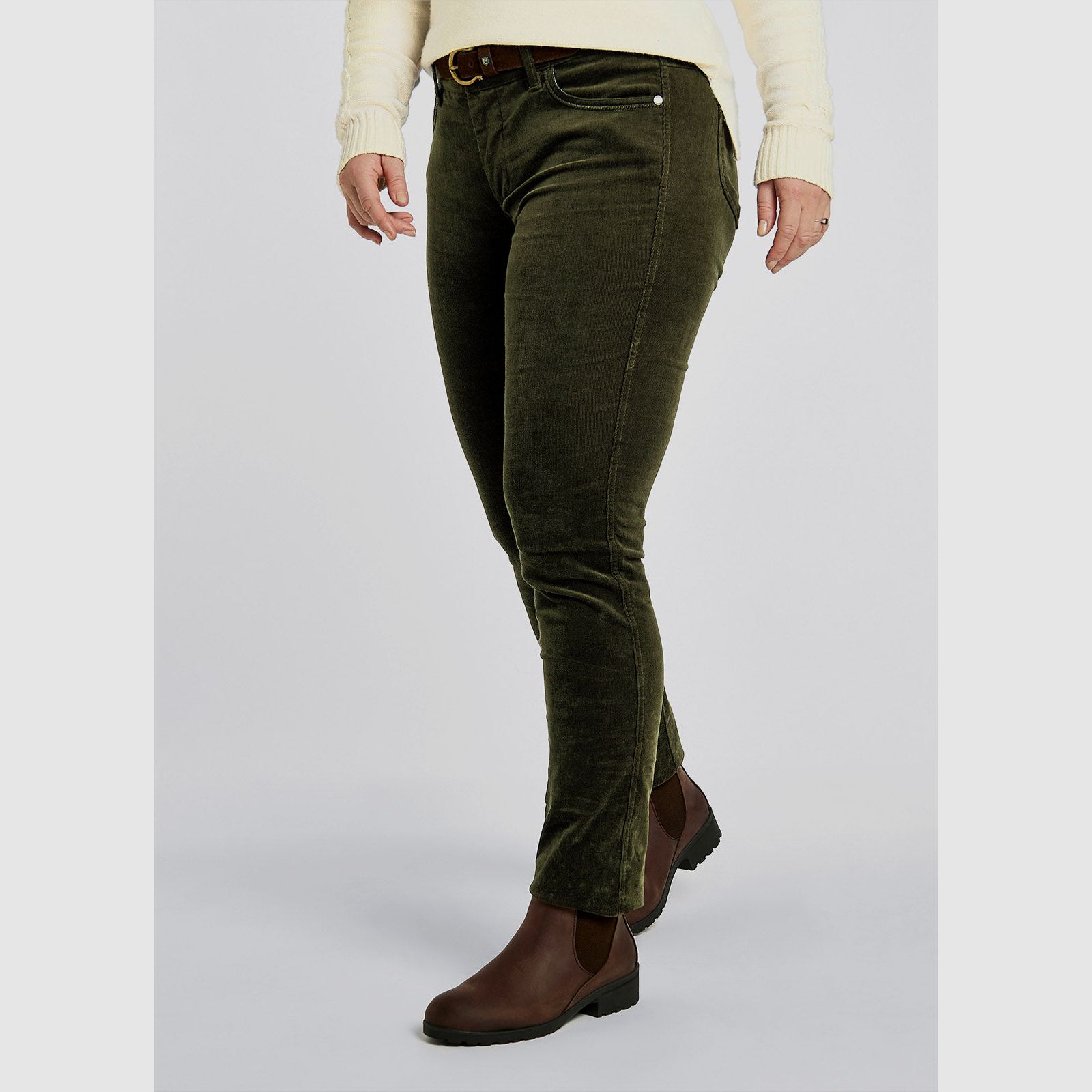 Dubarry of Ireland Pantalon en velours côtelé Honeysuckle Olive
